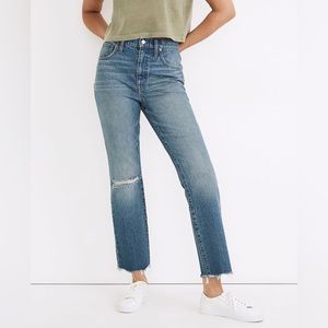 Madewell Slim Demi-Boot Jeans in Danville Wash: Ripped Edition | Sz 24